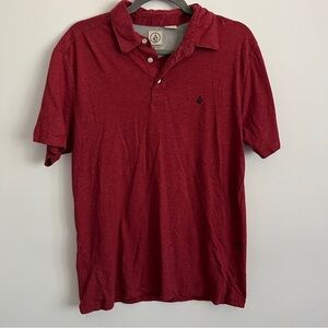 Volcom Red Short Sleeve Polo Shirt-Men’s Size Medium